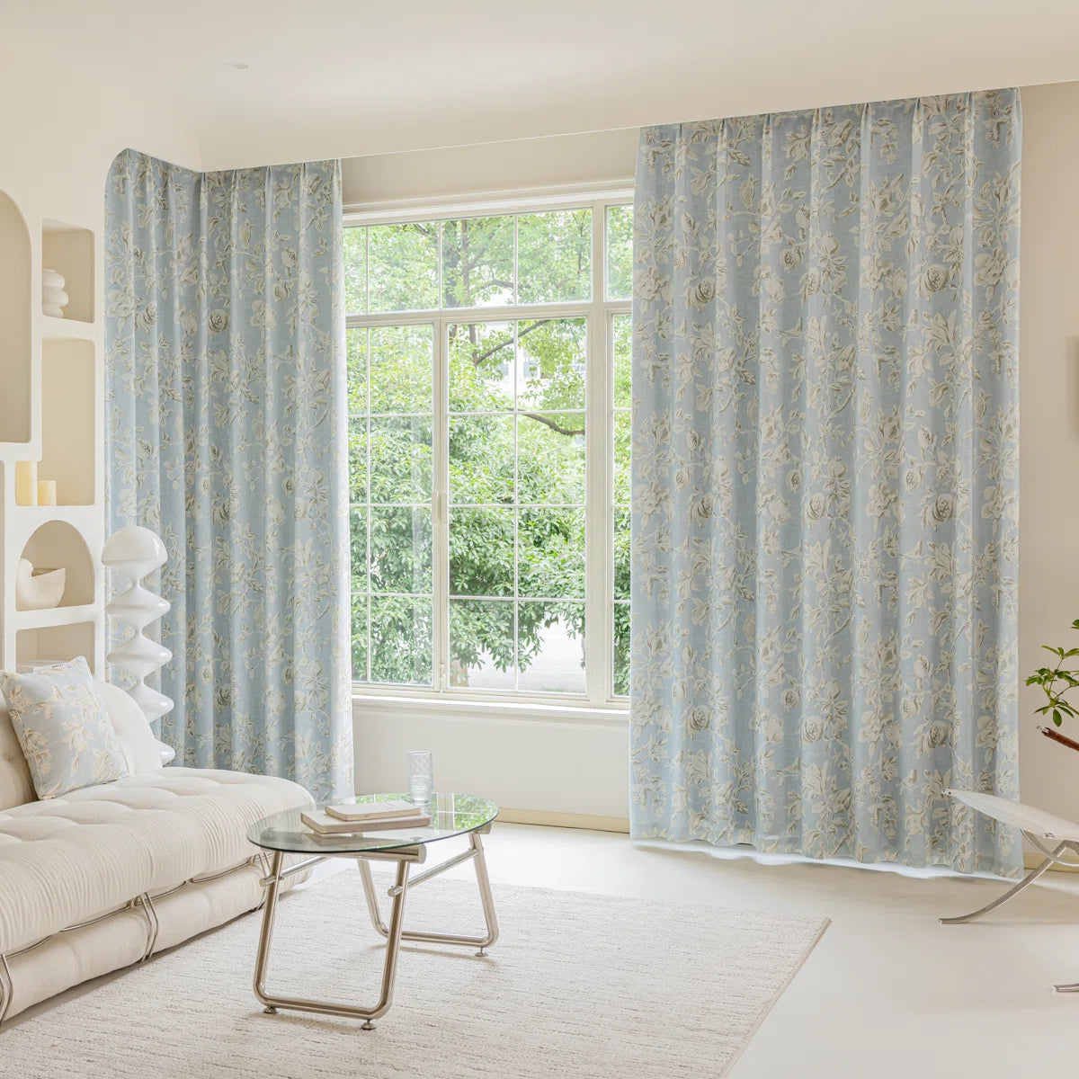 Amelia Linen Blend Semi-Sheer Curtain Panel Pair (Set of 2)