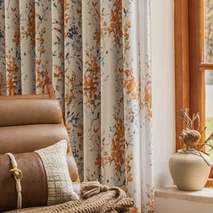 Susanna Linen Blend Room Darkening Curtain Panel Pair (Set of 2)