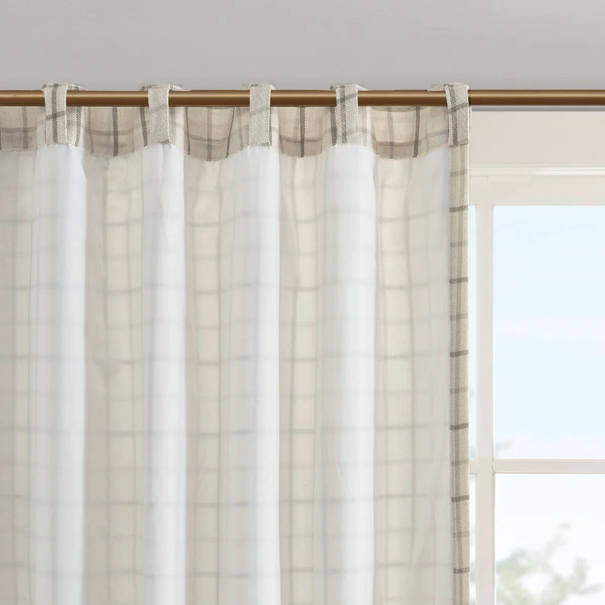Anaheim Woven Plaid Room Darkening Thermal Fleece Lined Single Curtain Panel
