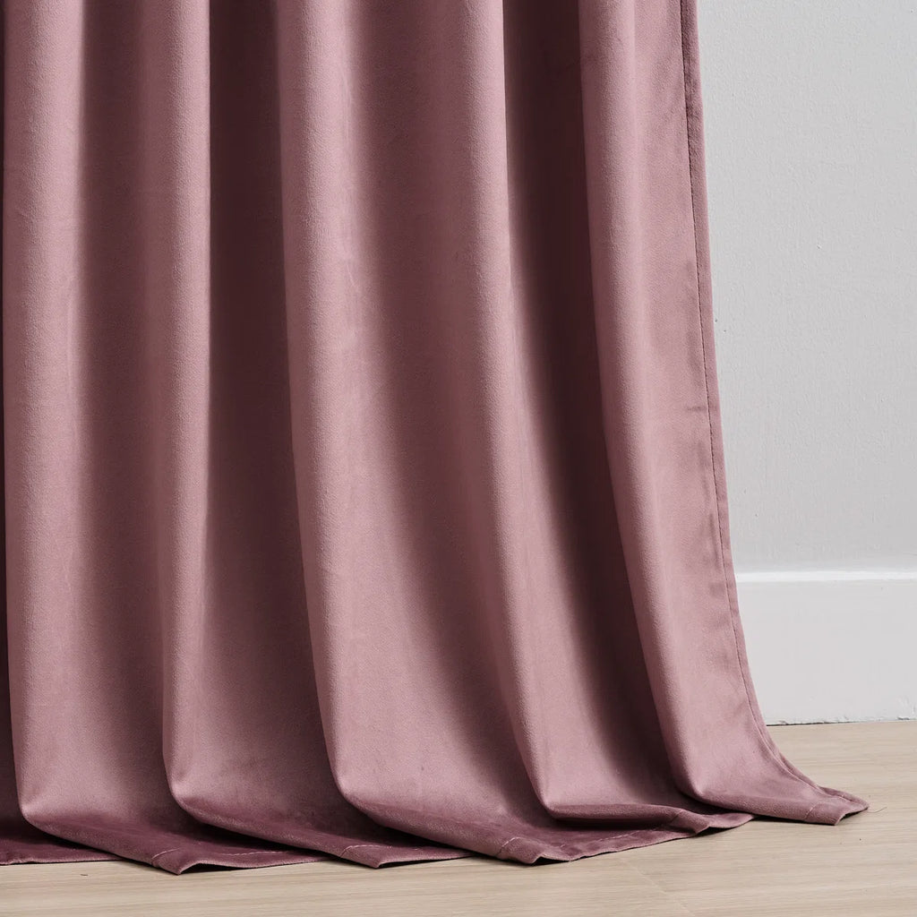 Deavion Velvet Solid Color Back Tab Room Darkening Curtain Panels (Set of 2)