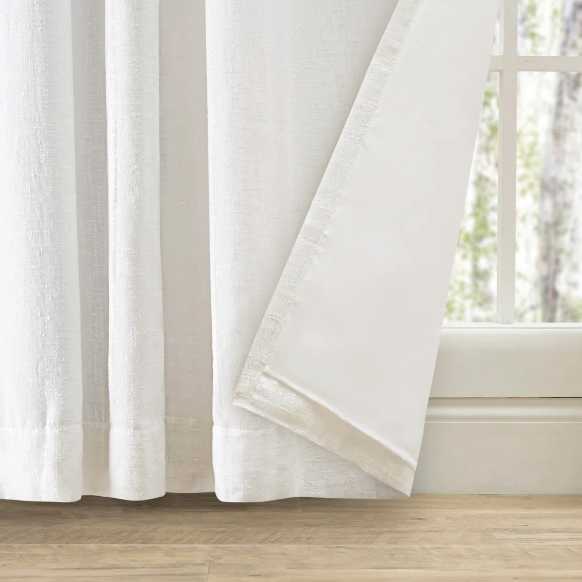 Swadlincote Elegant Linen-Look Light Filtering Grommet Double-Wide Patio Curtain Panel