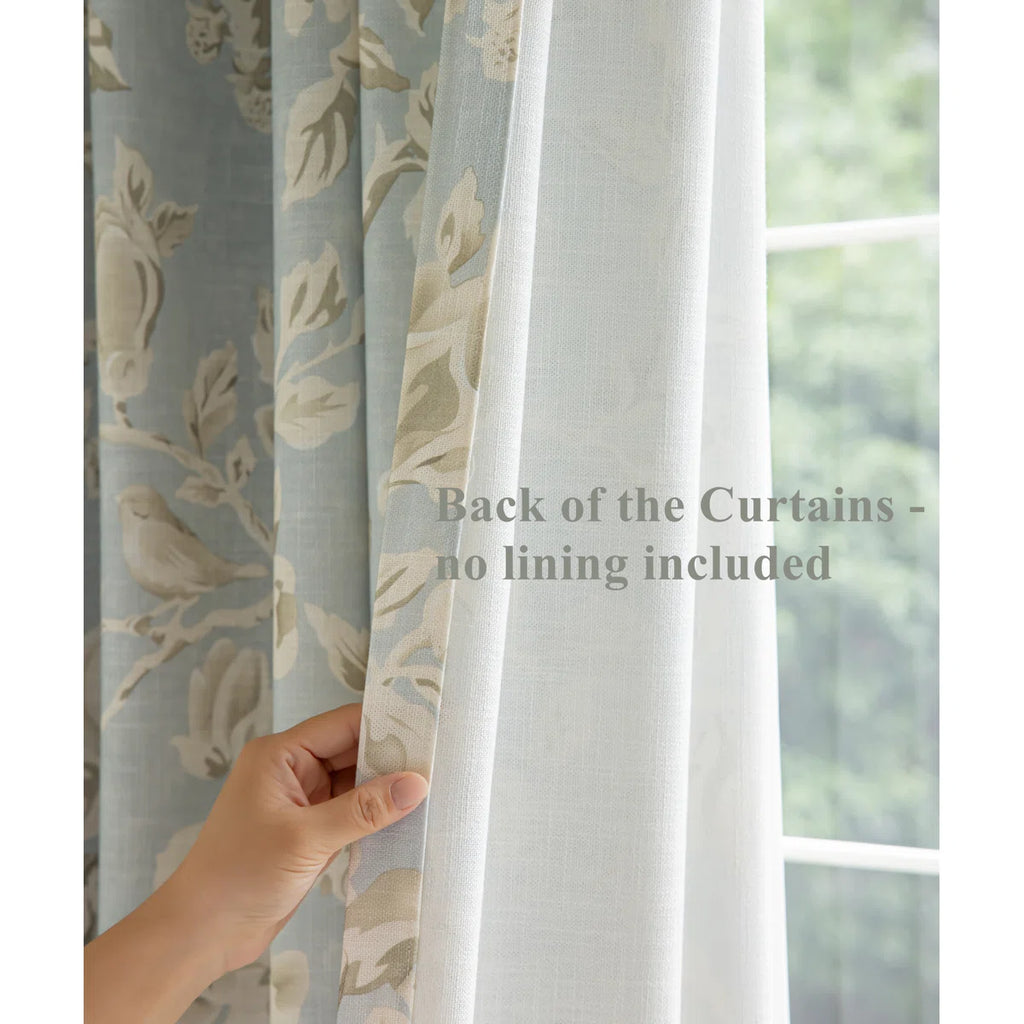 Amelia Linen Blend Semi-Sheer Curtain Panel Pair (Set of 2)