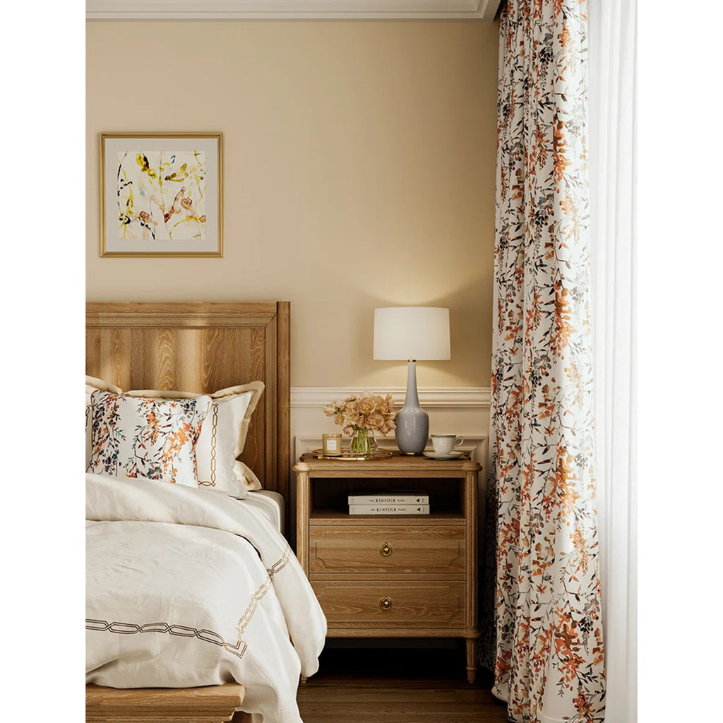 Susanna Linen Blend Room Darkening Curtain Panel Pair (Set of 2)