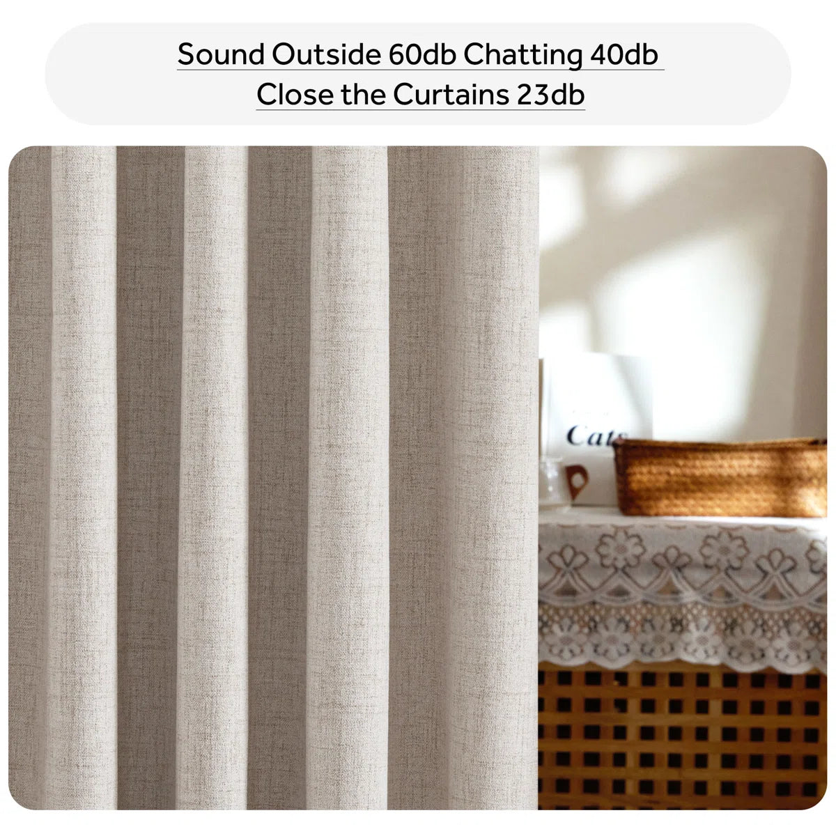 NICETOWN 100% Blackout Linen Curtains for Bedroom