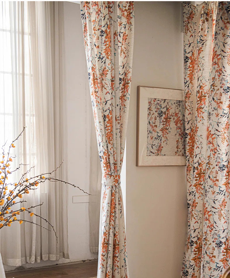 Susanna Linen Blend Room Darkening Curtain Panel Pair (Set of 2)