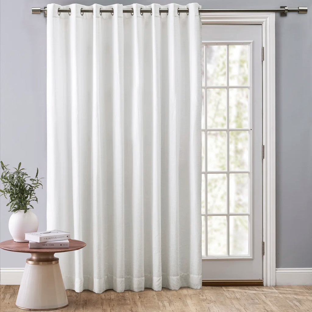 Swadlincote Elegant Linen-Look Light Filtering Grommet Double-Wide Patio Curtain Panel